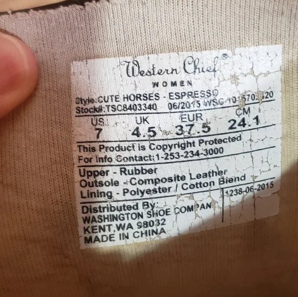 Horse Rain Boots Western Chief Tall HorsePattern Size Women 7 Equestrian Cowgirl - Picture 4 of 4